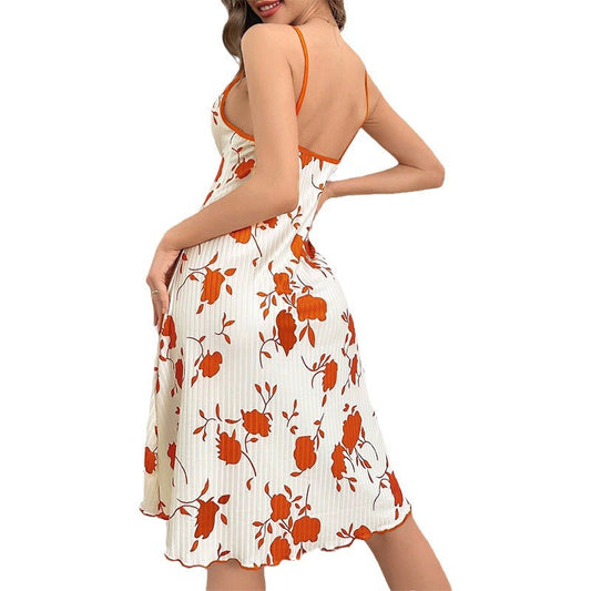 Women's Printed Camisole Loungewear Casual Nightgown