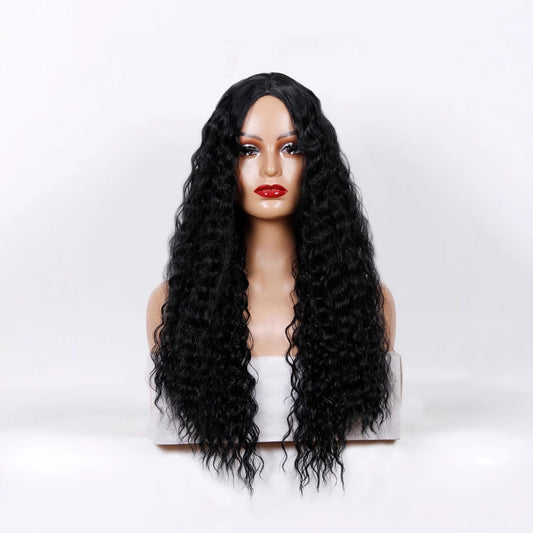 Medium Long Curly Hair Wave Synthetic Wigs